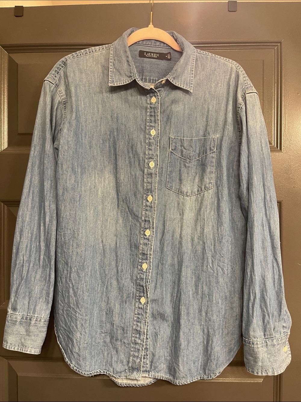 Lauren Ralph Lauren Light Blue Denim Button-Down Shirt